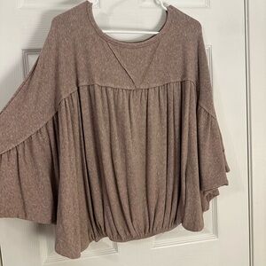 BUCKETLIST Taupe Poncho Sweater